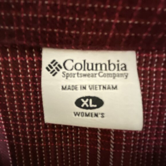Columbia Women’s XL Plaid Flannel Button-Up Shirt Outdoor Western Style - Picture 3 of 10